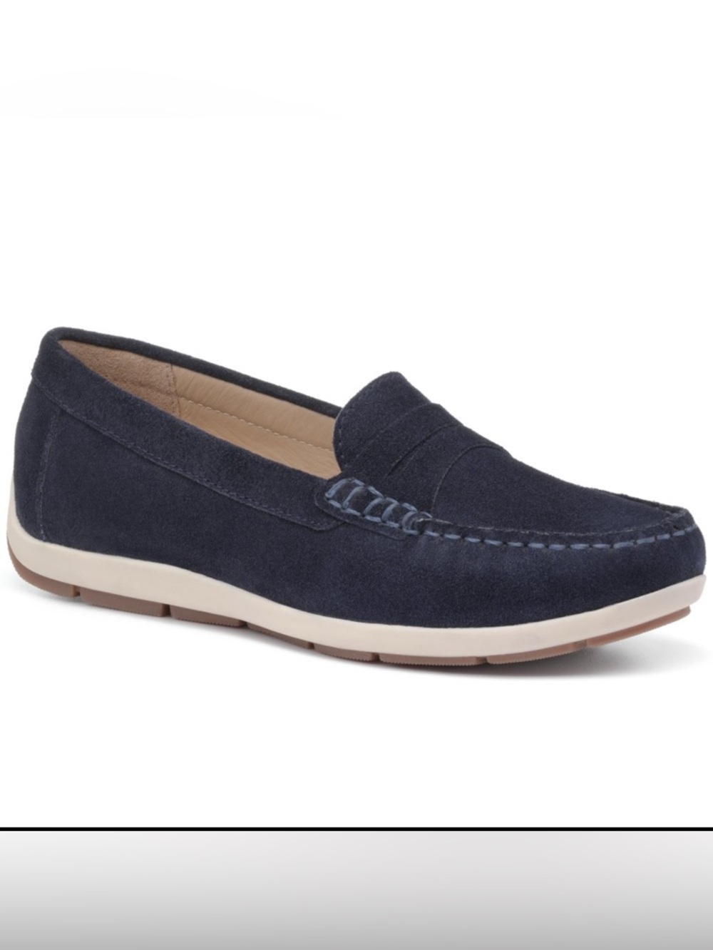 Hotter Navy Blue Suede PIER Loafers Women’s SZ 11 Slip On Preppy Classic Flats